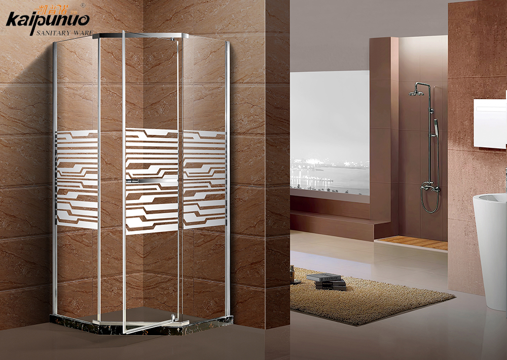 Рамка для ванной комнаты хромированная алюминиевая закаленная шелковая печать душевая стеклянная дверь
