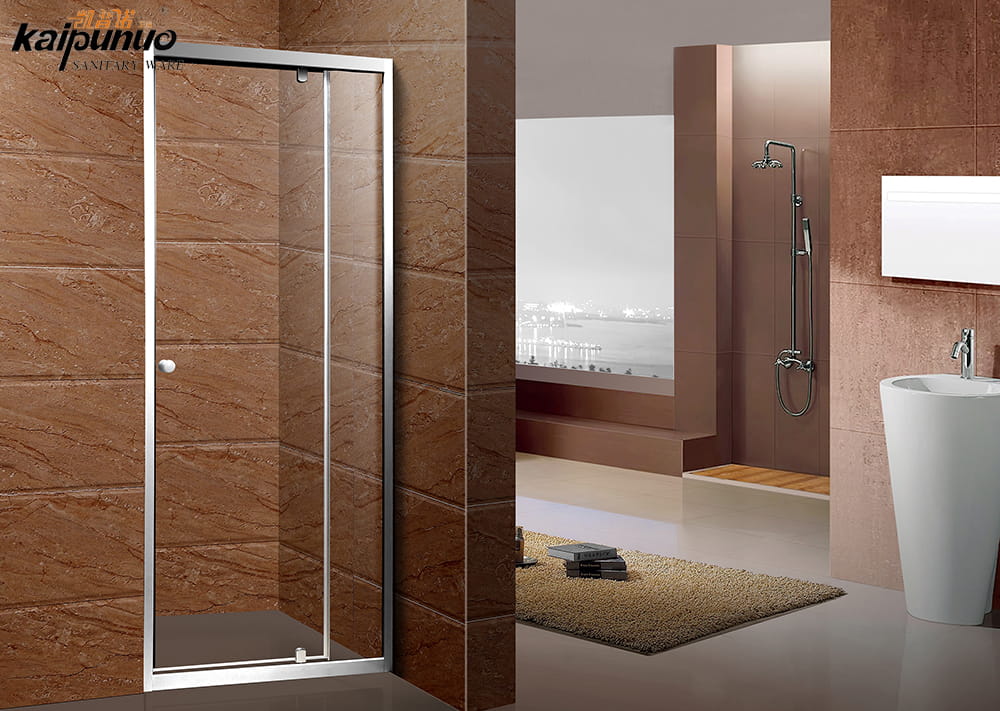 Горячая дешевая хромированная алюминиевая рама для ванной комнаты, душевые двери, стеклянная дверь с шарниром